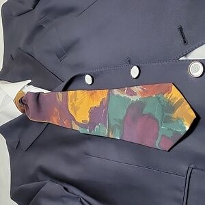 Salvatori multi colored abstract silk tie
